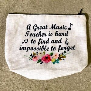 Great Music Teacher Makeup Bag NWT